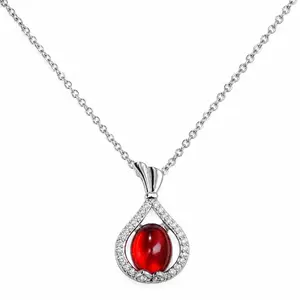 Crimson Elixir Potion Necklace | Mysterious Red Gem Silver Pendant Jewelry, Fantasy Alchemy Inspired Necklace