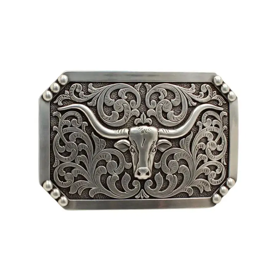 Nocona Longhorn Scroll Belt Buckle