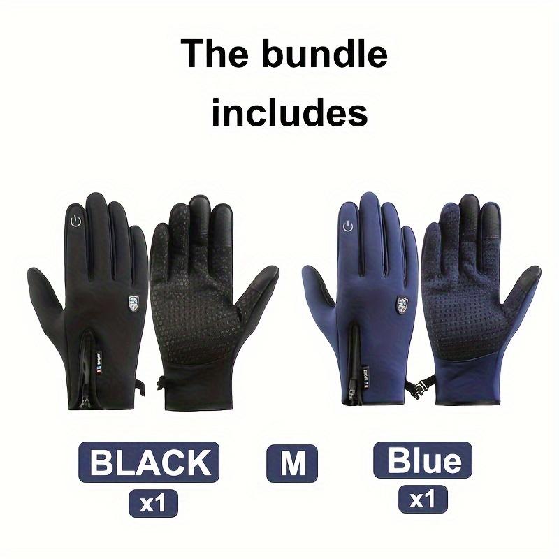 2 Pairs Windproof Winter Cycling Gloves for Men & Women - Thermal Touchscreen Compatible with Devices, Zipper Closure, Non-Slip Grip - Cold Weather Cycling, Skiing, Outdoor Sports - Ideal For Christmas, Halloween, Valentine's - Machine Washable Poly 2 Pairs Windproof Winter Cycling Gloves for Men & Women - Thermal Touchscreen Compatible with Devices, Zipper Closure, Non-Slip Grip - Cold Weather Cycling, Skiing, Outdoor Sports - Ideal For Christmas, Halloween, Valentine's - Machine Washable Poly