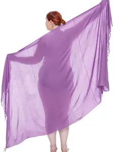 SHU-SHI Women's Plus Size Sarong Beach Swimsuit Cover Up  Solid Pareo Wrap Skirt with Coconut Clip #BeachFashion #SwimsuitCoverUp #SummerStyle #PlusSizeFashion #VacationEssentials Fabric Womenswear