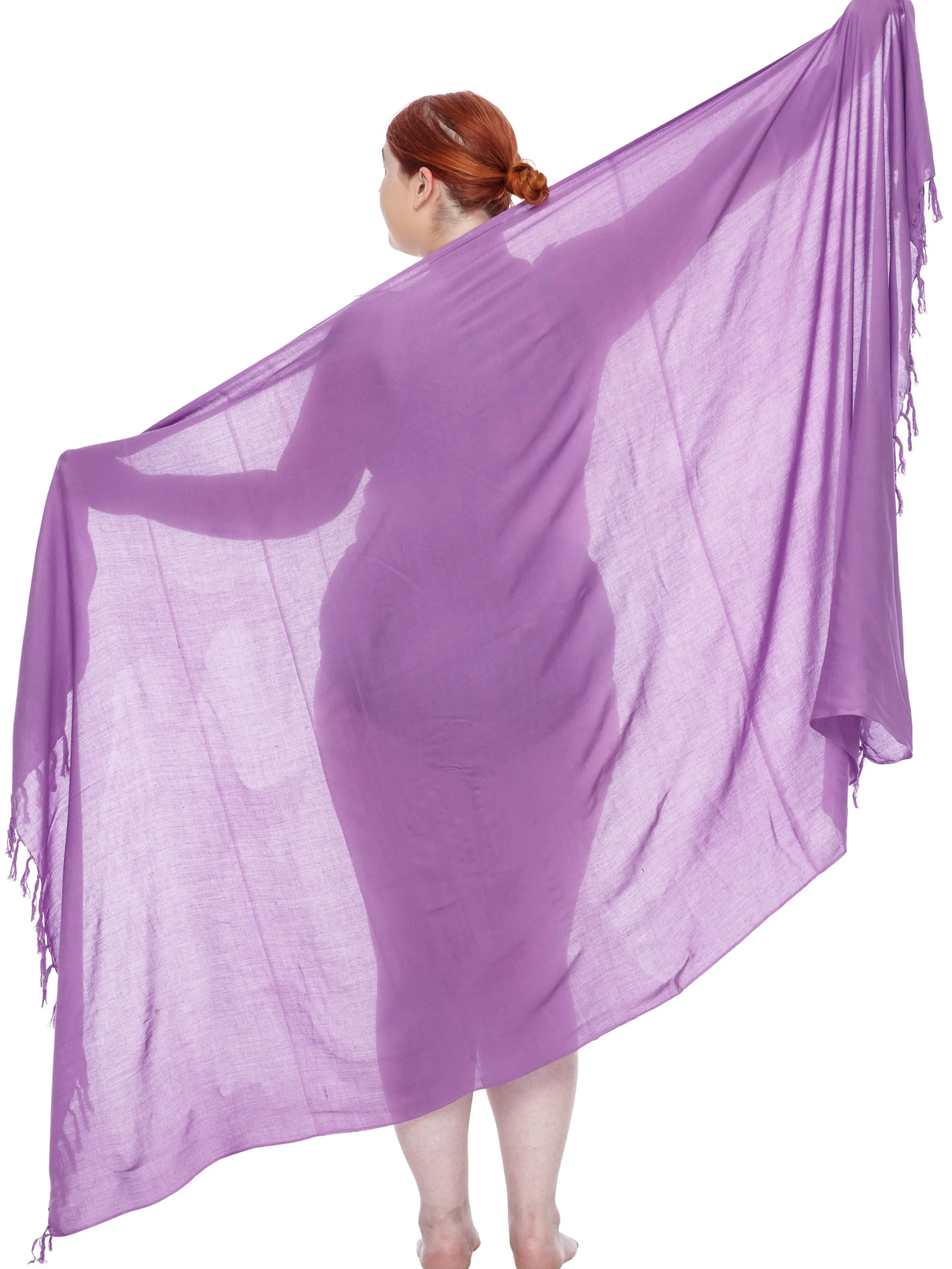 SHU-SHI Women's Plus Size Sarong Beach Swimsuit Cover Up  Solid Pareo Wrap Skirt with Coconut Clip #BeachFashion #SwimsuitCoverUp #SummerStyle #PlusSizeFashion #VacationEssentials Fabric Womenswear