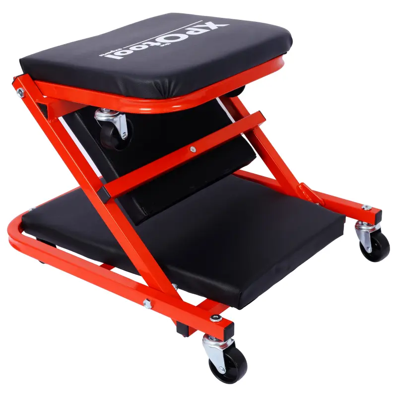 Mechanic Creeper 36" Z Creeper Seat 2 in 1 Mechanic Gifts 300 lbs Capacity Low Profile Creeper with 6 Wheels for Garage/Shop Fathers Day Tool Gift red color - Truck Car Repair Tool Automotive Maintenance Tools