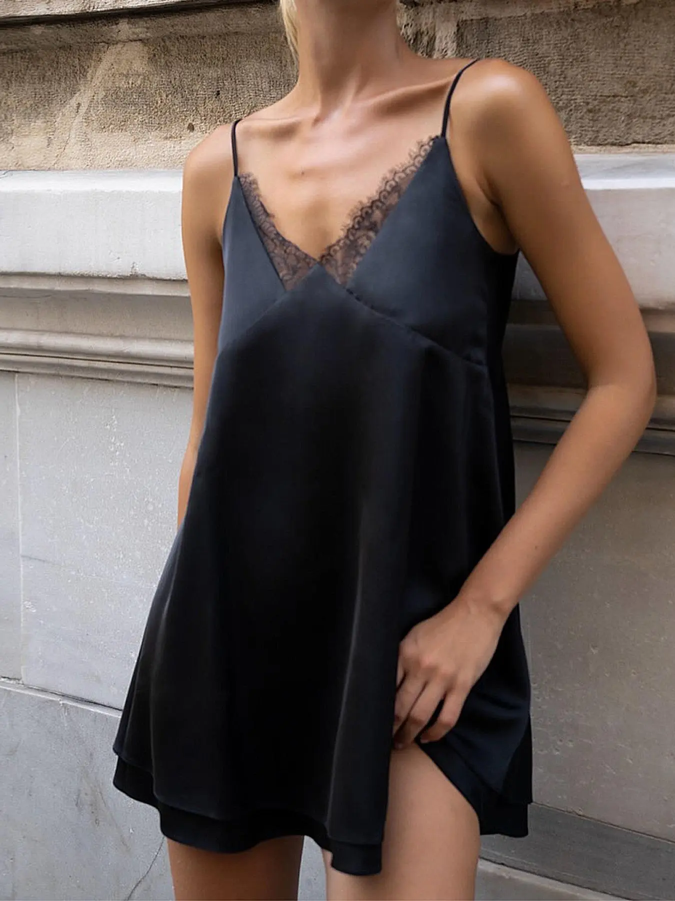 Women's Lace Trim Cami Dress, Solid Color Sleeveless Dress for Parties, Clubs and Dates, Ladies Clothes for Summer, Womenswear - TikTok Shop Women's Lace Trim Cami Dress, Solid Color Sleeveless Dress for Parties, Clubs and Dates, Ladies Clothes for Summer, Womenswear - TikTok Shop