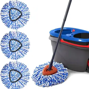 Spin Mop Replacement Heads 4.33-inch Core Compatible with 2-Tank Mop System Microfiber Refill Heads for Hard-Surface Floors Wet & Dry Cleaning