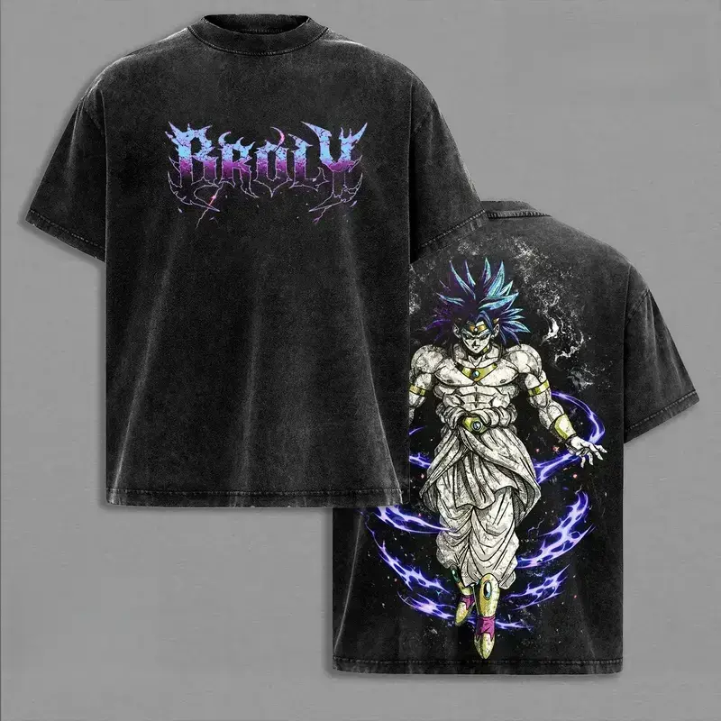 Broly - DBZ Vintage Washed T-Shirt, Relaxed Fit, Heavyweight Cotton, Unisex Streetwear Casual Wear, Legendary Super Saiyan Graphic Tee, Gift for Anime Fans 67 shirt silverfish clothes trend gift,funny graphic tee, men’s trendy t-shirts, deals