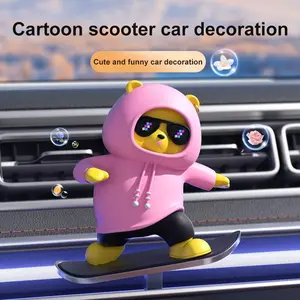High-temperature Resistant Car Dashboard Ornament Featuring a Skateboarding Bear Design Exquisite Craftsmanship and Stunning Appearance