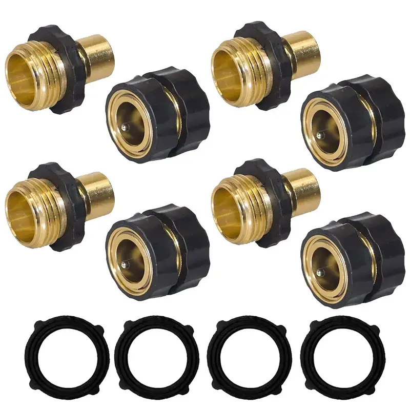 Outdoor Fun Garden Hose Quick Connector, 3/4 Inch Male and Female Fittings, Garden Accessories for Quick Water Hose Coupling