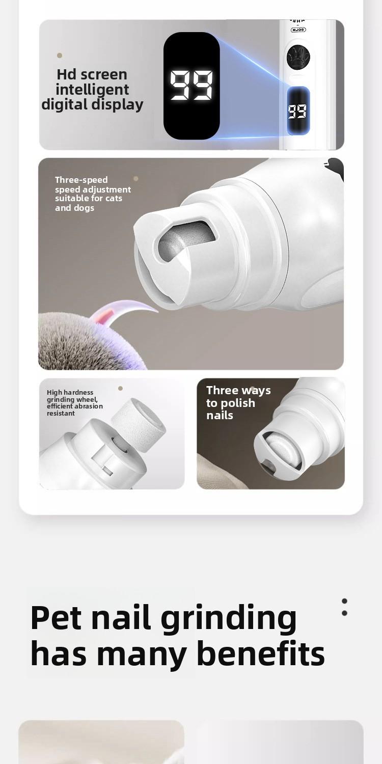 High Efficiency Low Noise Pet Nail file- Electric Pet Armor Grinder- Fully Automatic Portable Rechargeable Pet Nail Scissors Armor Grinding Artifact
