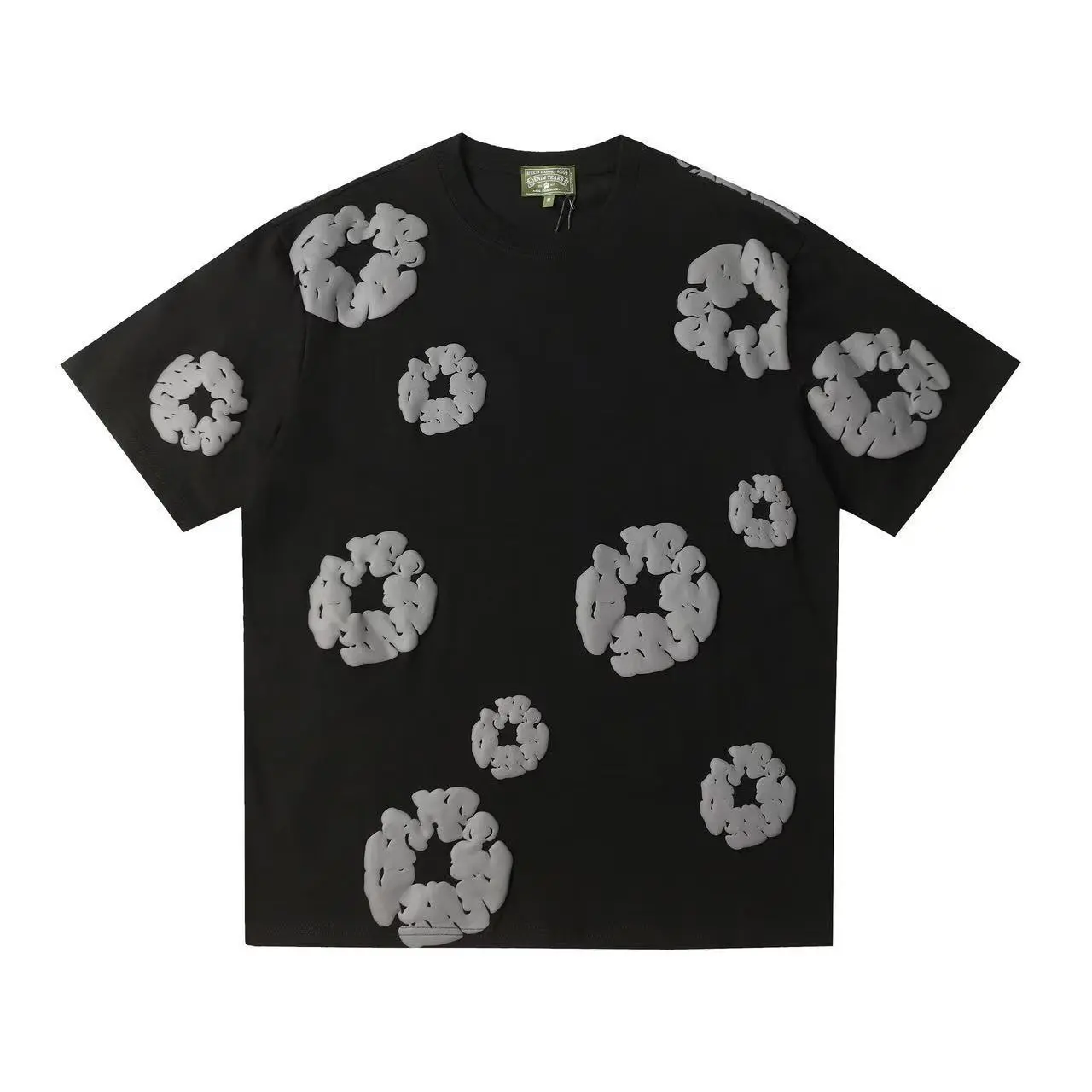 Foam black short sleeved shirt��Grey flo