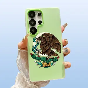 Mexican Flag Style Pattern Phone Case For Samsung Galaxy S26 Ultra S25 Plus S24 FE S23 S22 Luxury Candy Color 2-in-1 Shockproof Magnetic Smartphone Case Matte Soft Cellphone Casing Cover