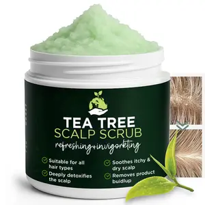 Tea Tree Scalp Scrub for Itchy & Dry Scalp | Tea Tree Oil, Sea Salt & Quartz Exfoliating Scalp Treatment | Removes Flakes, Soothes Irritation & Supports Healthy Hair Growth