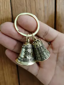 Vintage Tibetan Bell Pendant Six Syllable Mantra Bell Keychain Chinese Style Pet Collar Bell Loud Sound Bell Charm Six-Character Mantra Bell Keyring Hanging Ornament for Car Keys,Backpack,Bag Pendant,Guardian Bell Keychain Bell Key Ring Decorative Only