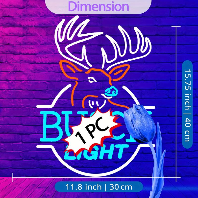 Neon Bar Sign with Moose Design Retail Store Signs for Business No Battery Needed Ideal for Beer Shops Themed Events Home Bar Decor