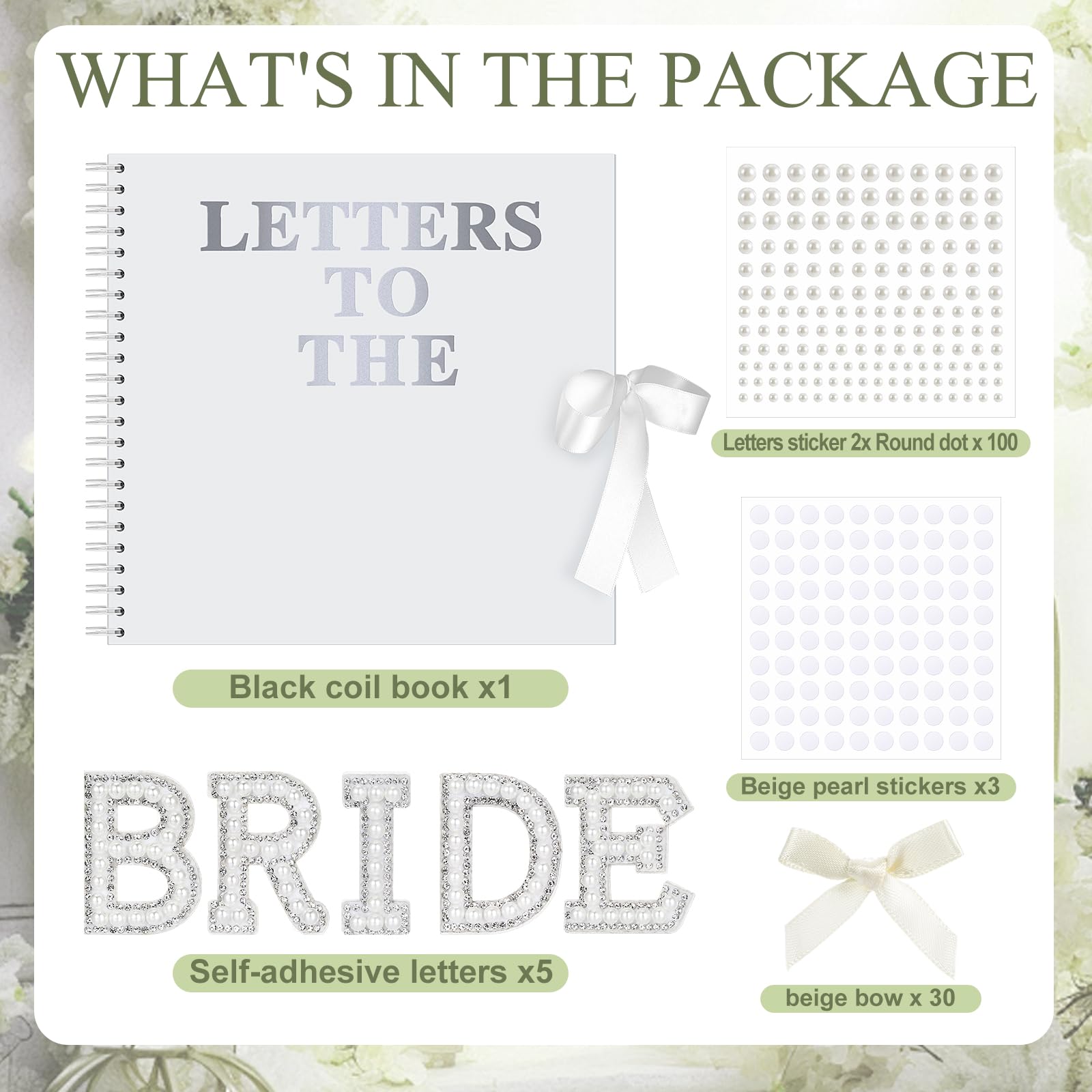 Letters to the Bride Book Wedding Gift - Heartfelt Wedding Letters Scrapbook for Bride, DIY Bridal Shower Gift from Bridesmaids & Mom, Elegant Pearl Decor Keepsake Memory Book for Wedding Morning