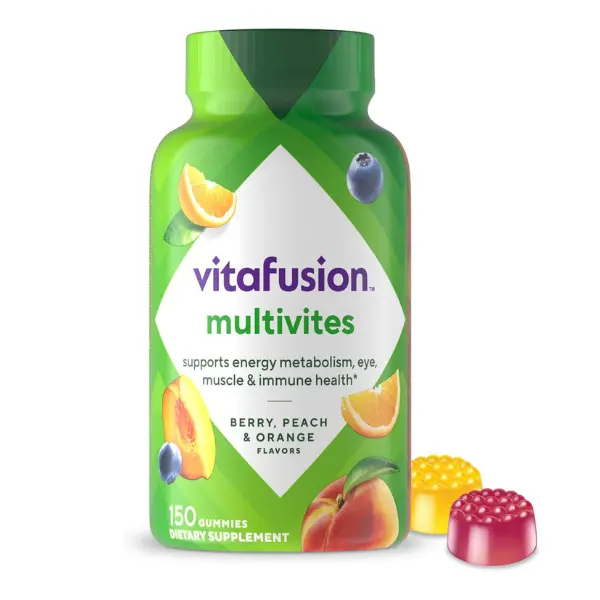 Vitafusion Multivitamin Gummies - 150 Count - Berry, Peach, & Orange Flavored Gummies