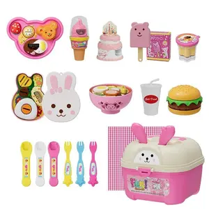 Food Feeding Toy Little Bear Shape Pudding Feeding Toy Ramen Ice Cream Jelly Strawberry Pudding Set Kids' Role Play Toys Gifts