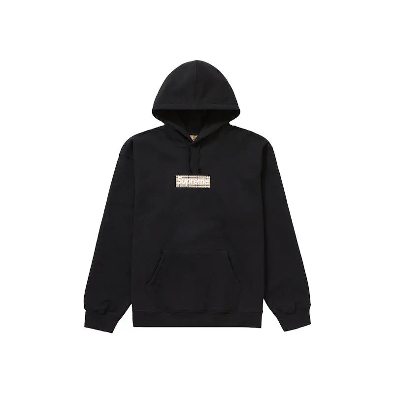 Supreme Men's Burberry Box Logo Hooded Sweatshirt Black, from StockX