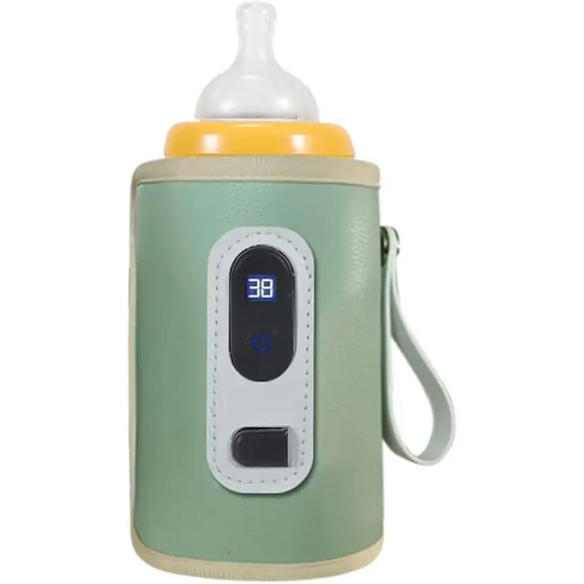 Milk Warmer Bag, Portable Bottle Warmer  Travel, 5-Speeds Temperature Adjustment Drink Warm Milk Bottle Insulation Cover with USB Cable