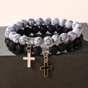 2pcs Matching Cross Couples Bracelets For Women Men Bf And Gf Boyfriend Girlfriend Jewellery