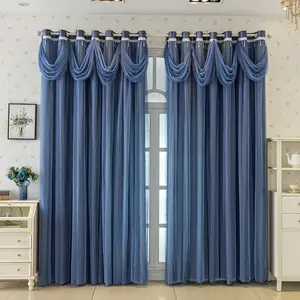 Luxurious European Beaded Pendant Embroidered Sheer Window Curtain, Elegant Two-Layer Bedroom Living Room Balcony Drapes, 1 Piece