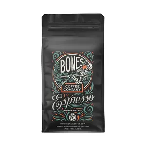 Bones Coffee Company Espresso, Made with Arabica Coffee Beans, Medium Roast, Ground and Whole Coffee (12oz) Beverage Natural