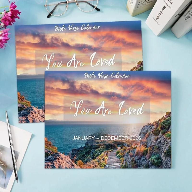 2026 Wall Calendar - 2026 Bible Verse Calendar, 12 Monthly Wall Calendars, Jan. 2026 - Dec. 2026, 11" x 8.5", Wall Calendar 2026 with Unruled Blocks and Thick Glossy Paper, Bible Quotes