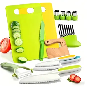 [mother's day]32PCS/13PCS Toddler Play Kitchen Toys for Kids -Safe Kids Kitchen Set for Real Cooking Cutting Board Crinkle Cutters