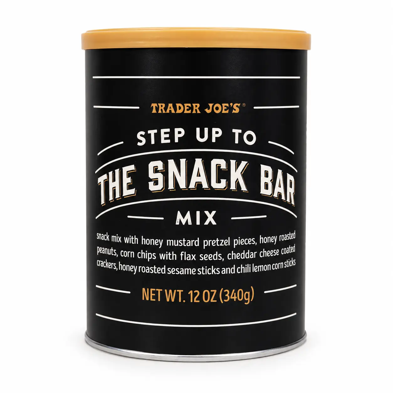 Trader Joe's Step Up to The Snack Bar Mix - 12 oz - Honey Mustard Pretzel Pieces, Chips with Flax Seeds, Cheddar Cheese Crackers, Honey Roasted Sesame Sticks