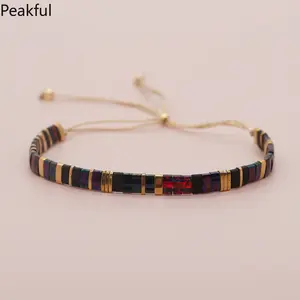 Go2boho New Bohemian Tila Beads Bracelet Handmade Colorful Beads Woven Adjustable Hot Jewelry Christmas Gifts For Friend