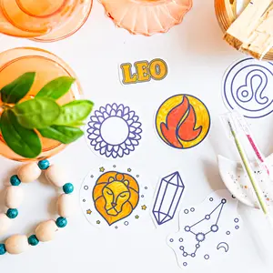 Color the Cosmos Stickers - 7 die-cut stickers, Color Your Own Stickers, Astrology, Zodiac, Constellations and Crystals
