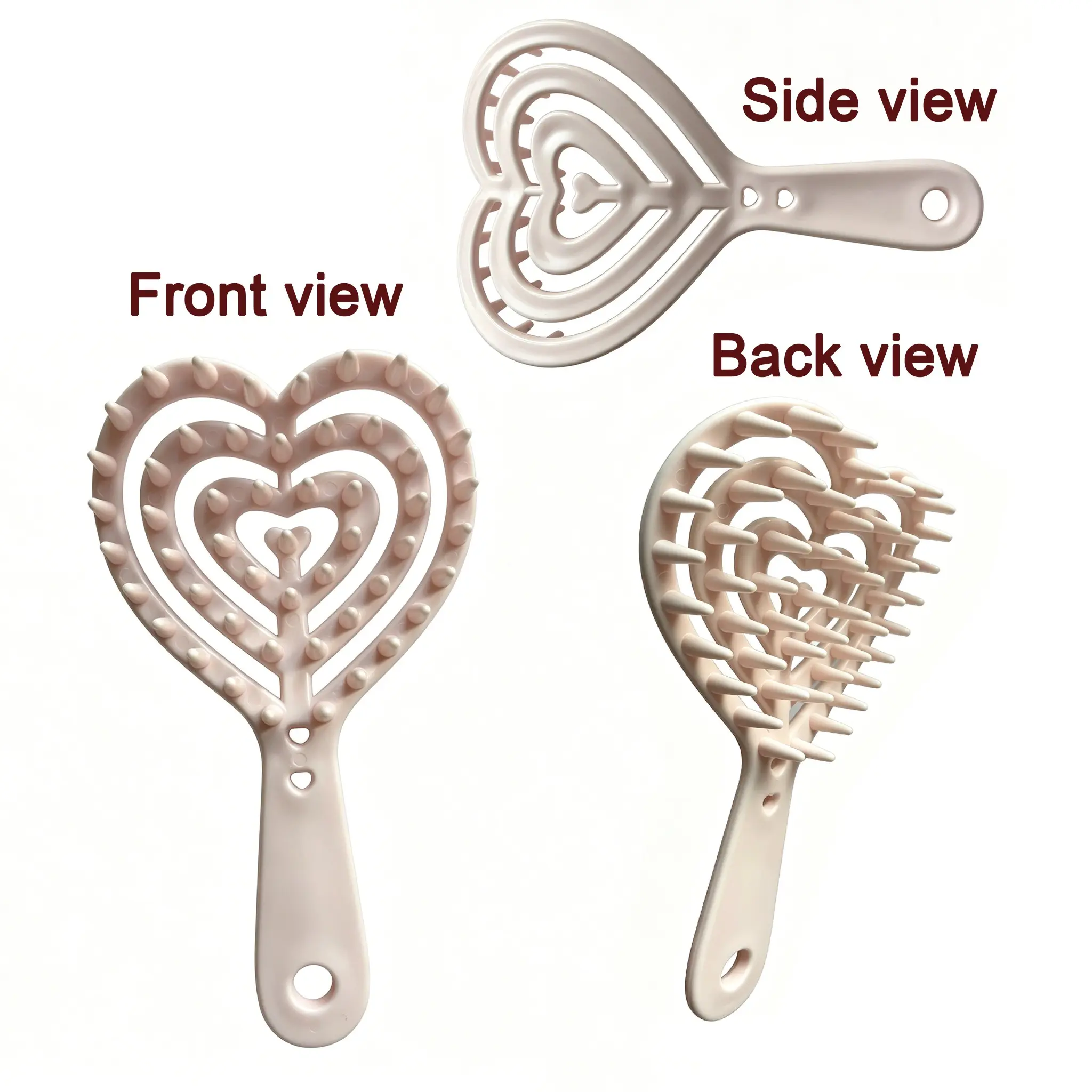 New Compact Cute Lightweight Heart-Shaped Hair Comb, Scalp Massager, Anti-Tangle, Dry/wet Use, Travel-Friendly, Gift Idea
