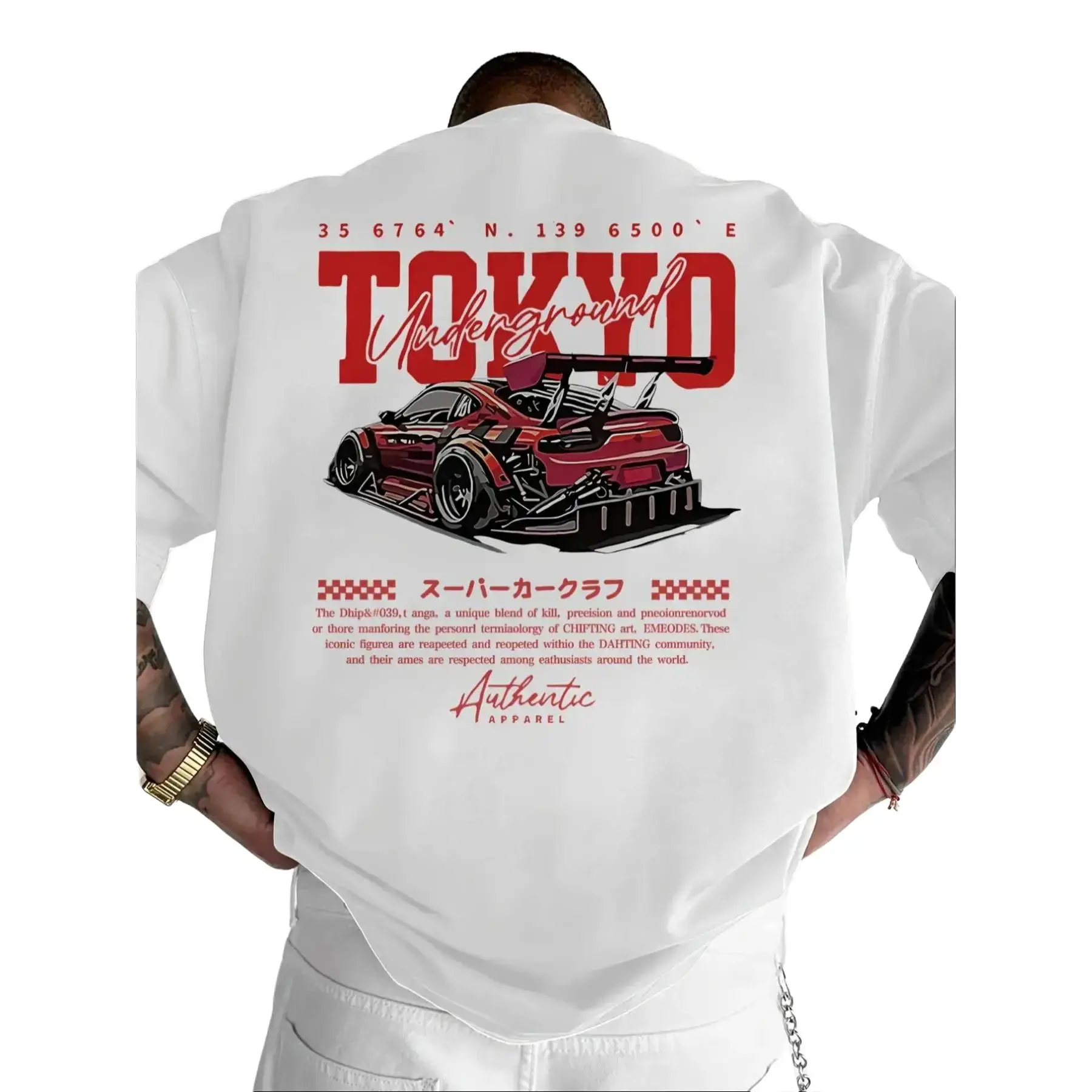 Men's Regular Fit Car & Letter Print Round Neck Tee, Street Fashion Casual Short Sleeve T-shirt for Daily Wear, Men's Top for All Seasons, Tropical, Streetwear.