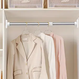 Multifunctional No-Drill Extendable Rod, Easy Installation, Suitable for Balcony, Bathroom, Closet, Curtain Holder, Strong Load Capacity