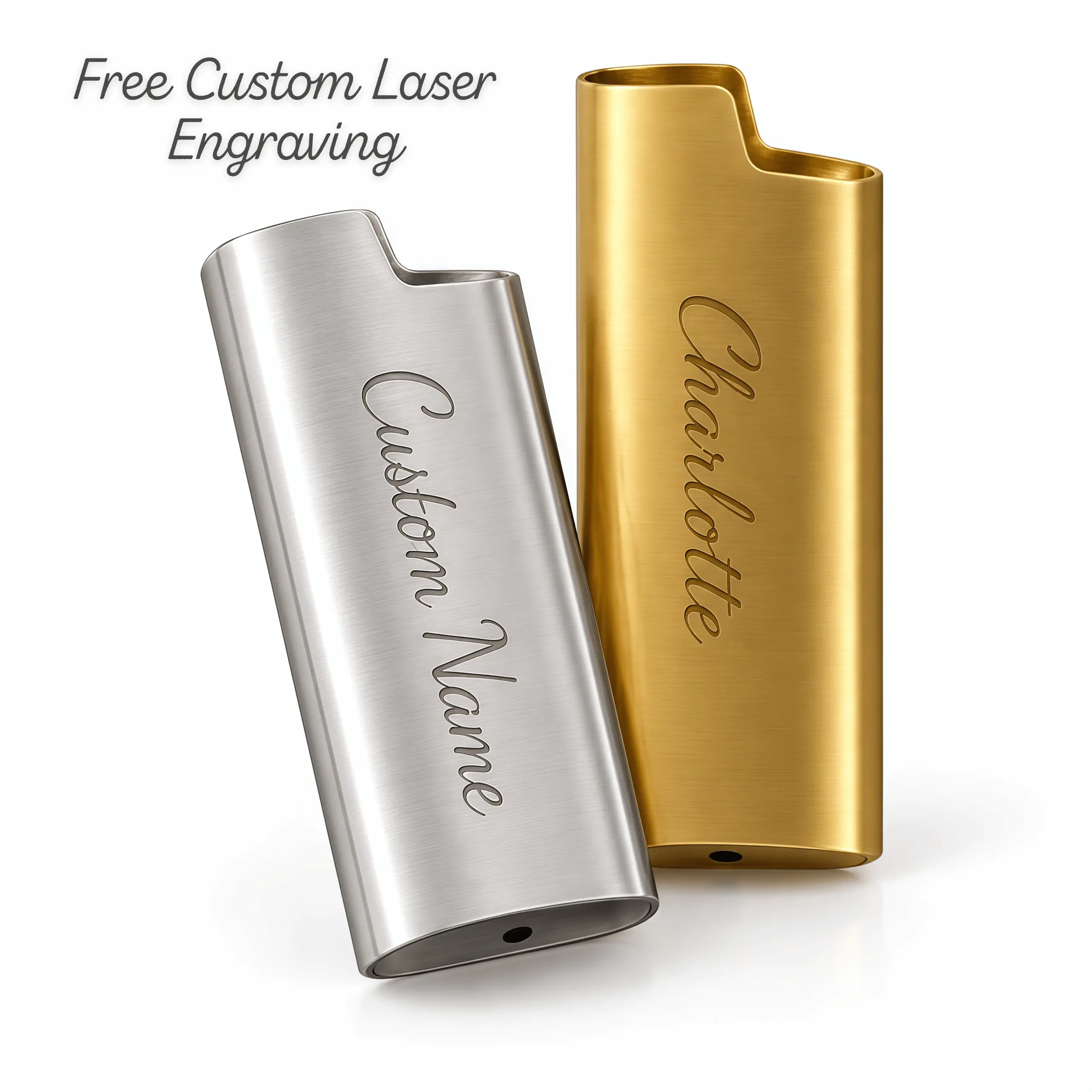 Custom Lighter Case, Personalized Engraved Metal Lighter Cover with Name or Short Text, Compact Protective Holder, Gift for Men Women