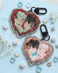 TSHD Heart Frame Acrylic Keychains- Double Sided Anime Keychain, perfect for bags, keys, or as a gift.