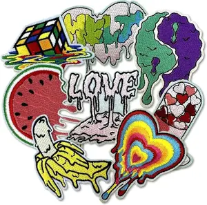 Embroidered Applique Iron On Patches for Clothing, Rock Band Patches for Jackets, Cool Sew Patch for Backpacks, Jeans, Hats, DIY Accessories (Dark5 8 PCS)