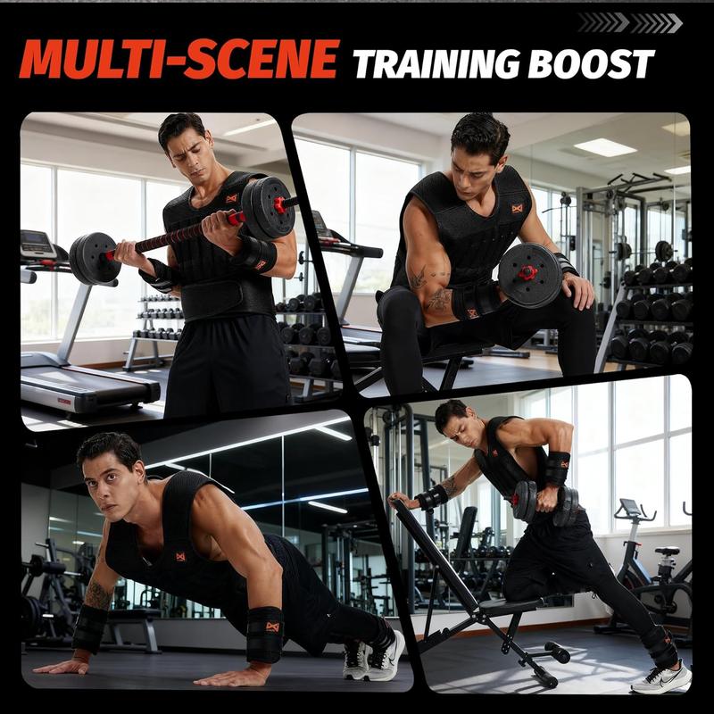 LEKÄRO  Adjustable Weighted Vest Set for Men Women with 44lbs Total Weight Ergonomic Design for Workout Strength Training Running Fitness