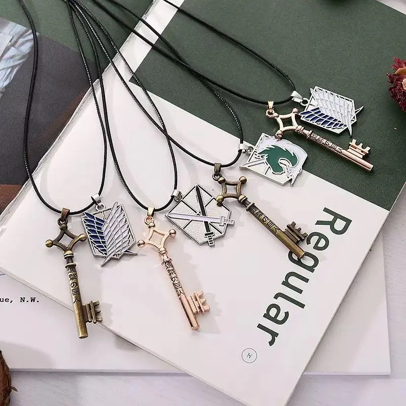 Attack On Titan Wings Of Freedom Necklace Eren Levi Anime Pendant Unisex Keychain Street Jewelry Fan Gift