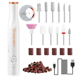Modelones Cordless Nail Drill, 25000RPM Electric Nail File with LED Light for Acrylic Gel Dip Powder Nails, Professional Nail Drill Kit with Nail Drill Bits & Sanding Bands for Quick Manicure Pedicure