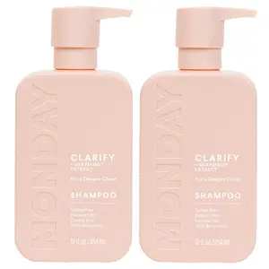 MONDAY HAIRCARE Clarify Shampoo and Conditioner Set 12oz for Oily Hair, Made with Grapefruit Extract, Coconut Oil, Shea Butter, Vitamin E and Provitamin B5