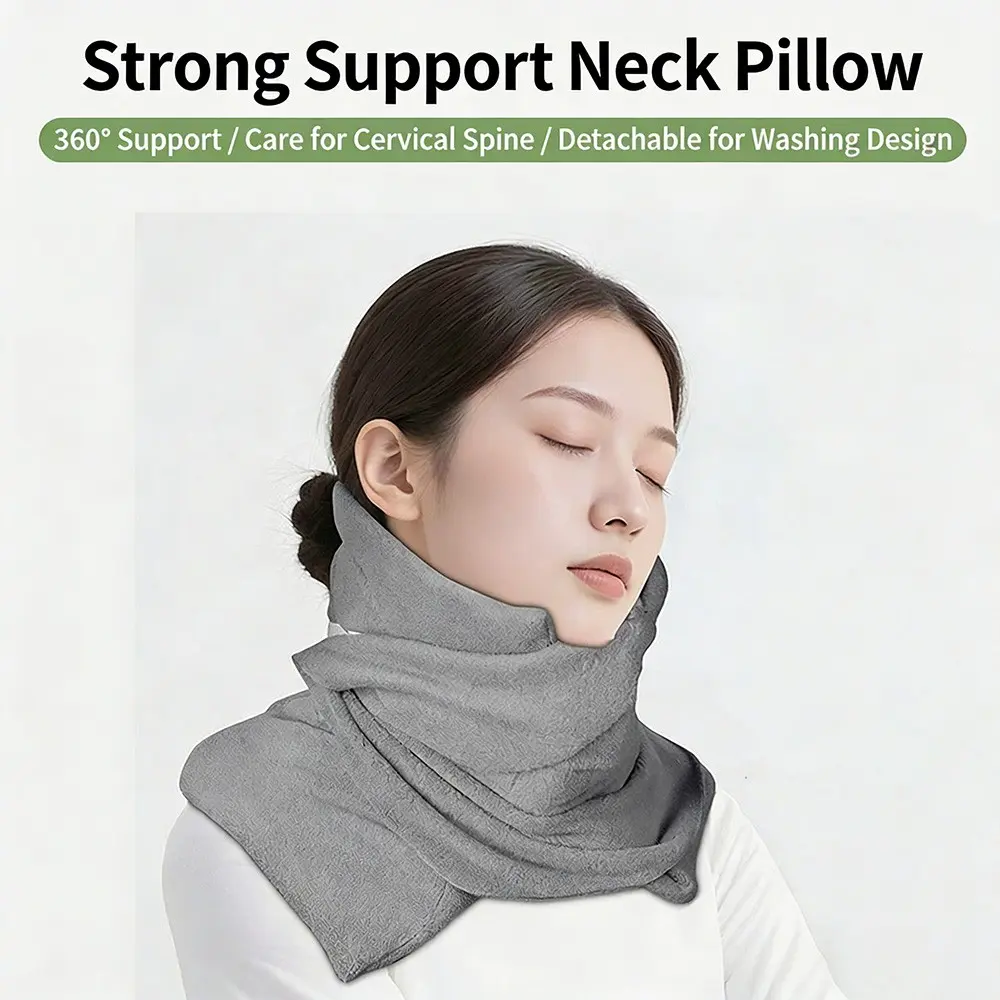 Strong Support Neck Pillow, 360° Cushioning, Washable Design, Portable U-Shaped Pillow for Airplane Travel, Office Nap, Home Use, Neck Rest Cushion