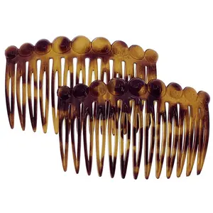Paris CP2871/2 French Hair Side Comb Small Rounded, Tokio French Twist Hair Combs Decorative, Strong Hold Hair Clips for Women Bun Chignon Up-Do Styling Girls Hair Accessories, Made in France