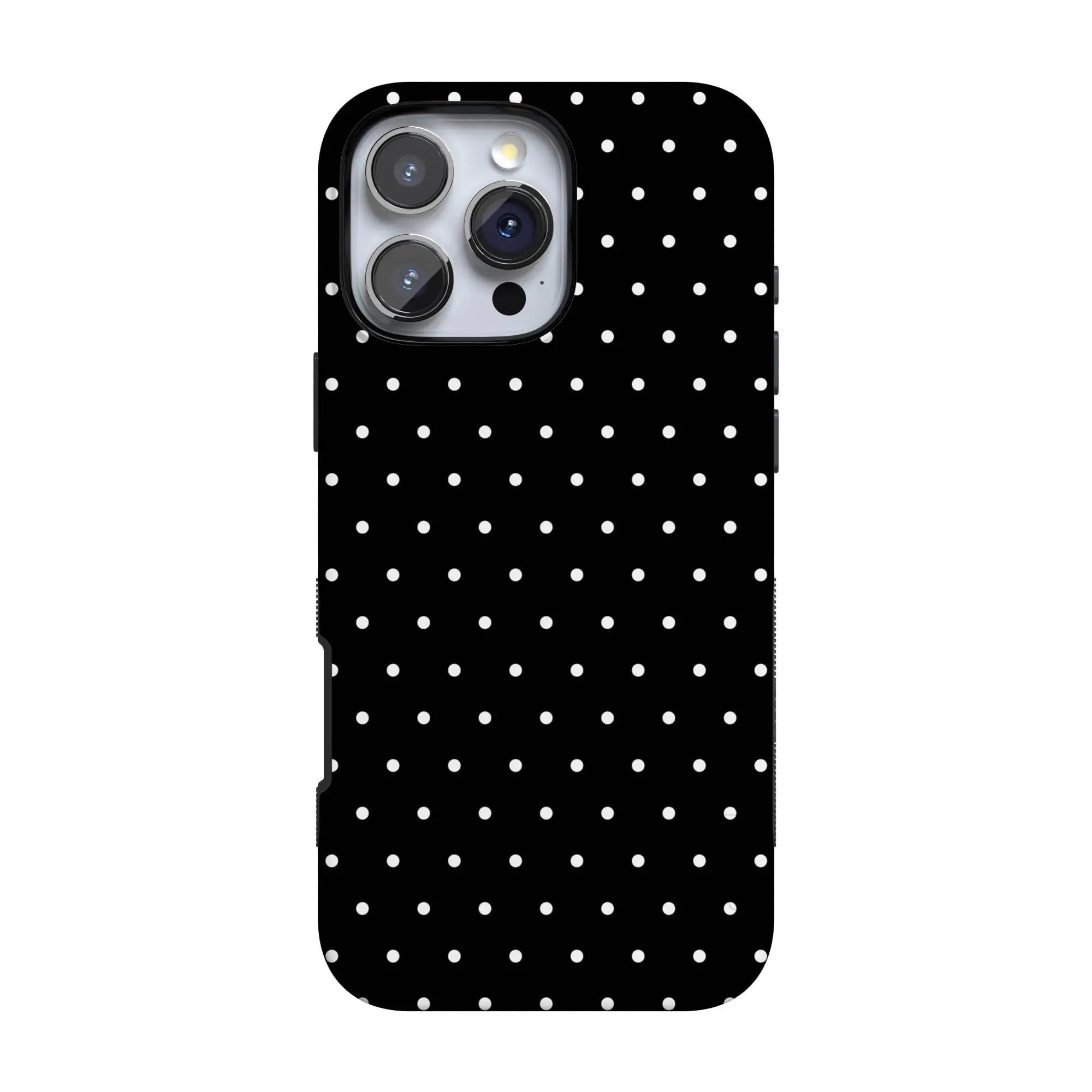 Casely iPhone 16 Pro Case | On the Dot | White Polka Dot | Bold Protective Design | Compatible with MagSafe
