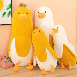 PEACHCAT Cute Banana Duck Plush Stuffed Animal Toy, Squishy Plushie Toy for Home Decoration, Comfort Plush Soft Huggable for Gifts, Parent-Child Interaction Toy, Couples & Friends Prank Toy, Party Fun Gift for Kids & Adults Stuffed Animals autism support