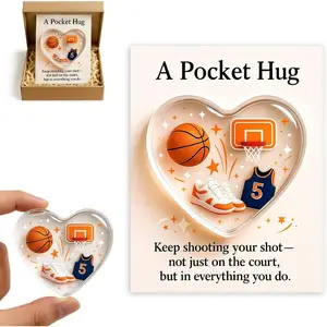 Athlete Couple Cards, A Suitable Gift for Sports-themed Occasions - Athlete Decorations Featuring Heart-shaped Hugging Stones and Greeting Cards, Positive Message Card, Ideal for Rugby, Baseball, and Ice Hockey Players.