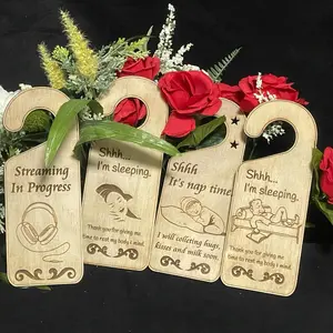 Laser cut woofer dooor hanger, napping, do not disturb, baby sleeping, just married Hanging Decor Decoration Hangable