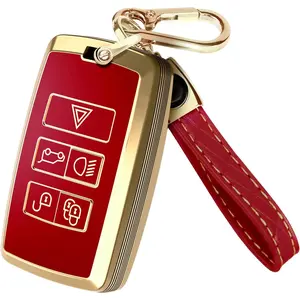 Compatible with Range Rover and Jaguar Key Fob Cover & Keychain, TPU Keyfob Case for Land Rover Sport Evoque XE XJ XF