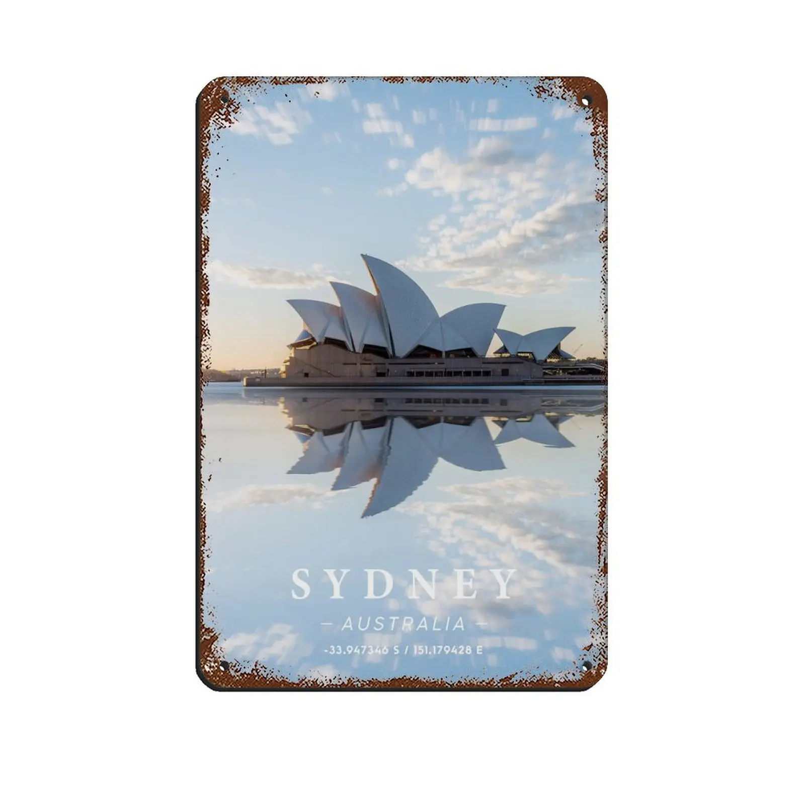 Vintage Metal Tin Signs City Coordinates Art Sydney Coodinate Art Metal Signs, Customize for Office, Business, Home, Workplace, Airbnb, Delivery Signs, Rust Free,Aluminum, Fade Resistant