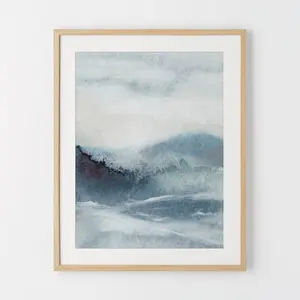 Thresholded w/Studio McGee Ocean Abstract Coastal Wall Art Poster 24"x30"