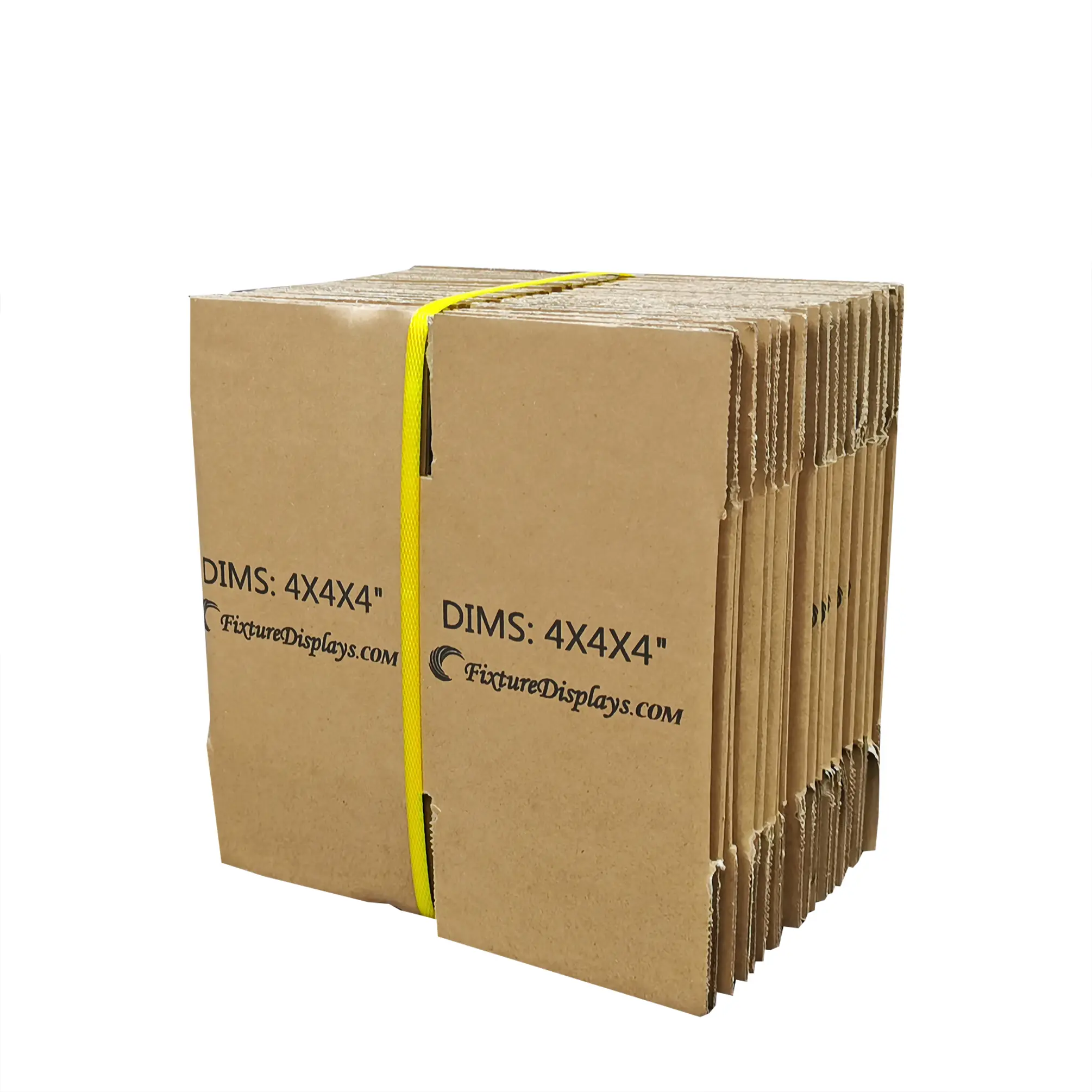 FixtureDisplays® 20 Pack 4 X 4 X 4" Shipping Boxes, Singlewall B Flute Cardboard Box for Shipping, Mailing, Packaging and Storage, Custom Size & Print Welcome 4X4X4-20PK-NF